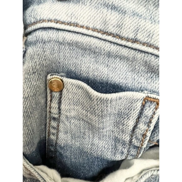 Pilcro Jeans Womens 27 Blue Denim Mid Rise Utility Straight Anthropologie $199 - Picture 3 of 7